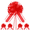 Red, variant on 12pcs Large Pull Bow 8.7 Inch Flower Bows for Wedding Baskets Red