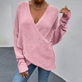 thumbnail image 4 of Aloohaidyvio Sweaters for Women,Fashion Women Solid Color Long Sleeve Pullove V-Neck Shirt Sweater Tops, 4 of 6