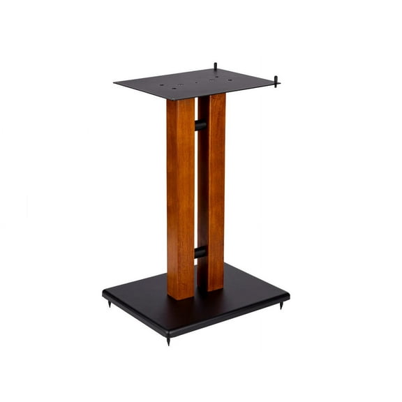 Monoprice Monolith 24in Cherry Wood Speaker Stand with Adjustable Top Plate, Cherry (Each) Hold Speakers Weighing Up To 75 Pounds, Perfect For Center or Bookshelf Speakers
