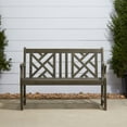 thumbnail image 3 of Renaissance 4-Foot Gray Wash Wood Patio Garden High-back Bench, 3 of 5
