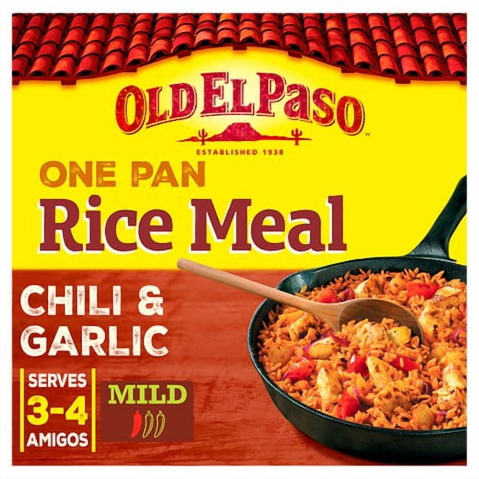 Old El Paso Mexican Chili & Garlic One Pan Rice Meal Kit 355g, British Import (Pack of 2)