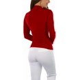 thumbnail image 4 of ToBeInStyle Women's Seamless Textured Long Sleeve Turtleneck Blouse, 4 of 5
