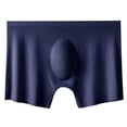 thumbnail image 2 of zeranth Men Thin Boxers Seamless See-through Soft Solid Color Mid Waist Ice Silk U Convex Soft Plus Size Elastic Quick Dry Moisture-wicking Men Underpants Underwear, 2 of 7