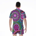 thumbnail image 2 of Purple Teal Circle Mandala Short Sleeve Men'S Rompers Casual Summer Jumpsuits Outfit, 2 of 4