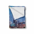 thumbnail image 2 of United States Soft Flannel Fleece Blanket, Atlanta Georgia Urban Busy Town with Skyscrapers City Landscape, Cozy Plush for Indoor and Outdoor Use, 70" x 90", Pale Blue Yellow Coral, by Ambesonne, 2 of 6