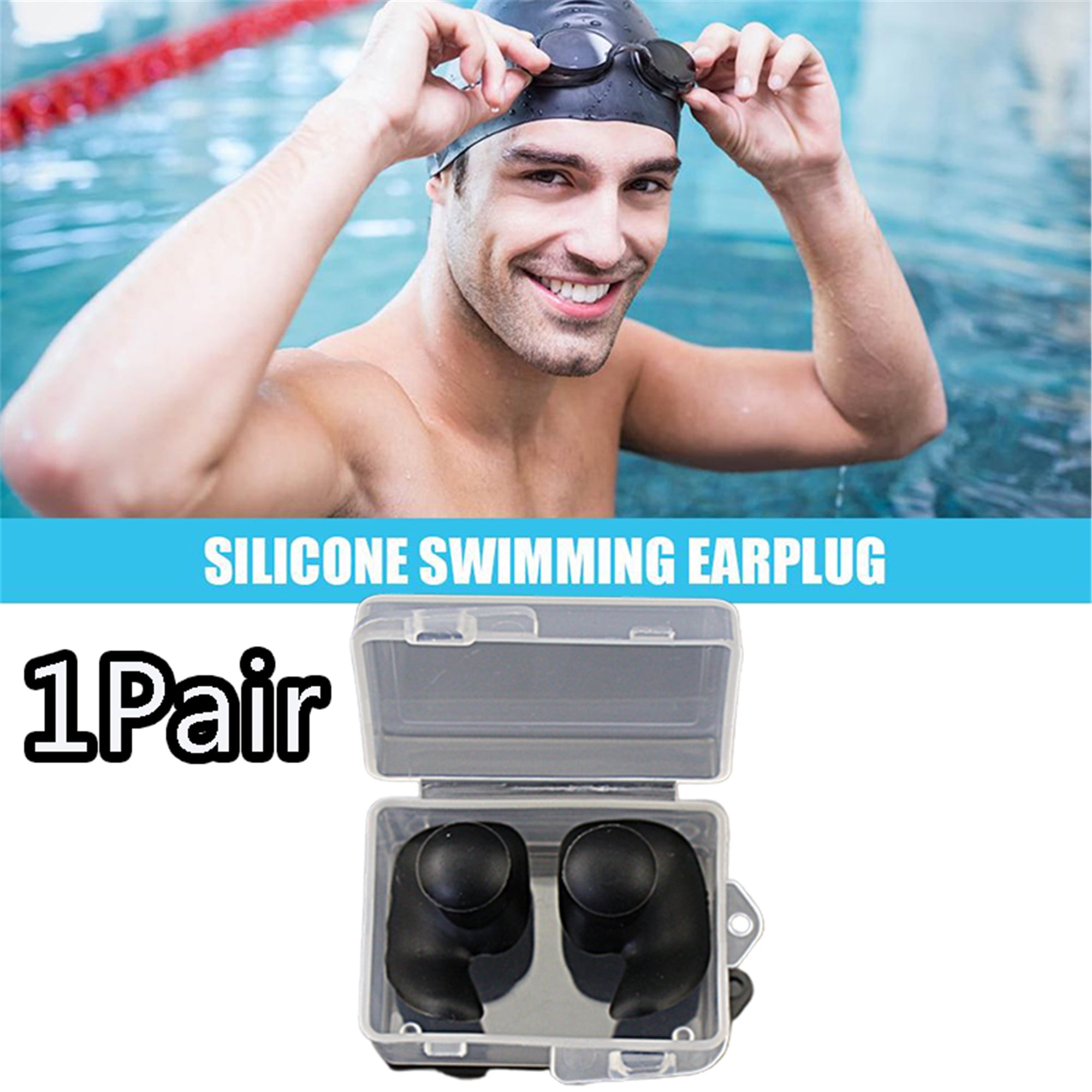 1 Pair Swimming Waterproof Soft Earplugs Water Sports Ear Plugs For Adults Kids 