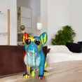 thumbnail image 2 of Nifao Graffiti Looking French Bulldog with Glasses Resin Statue – Home Decor Sculpture, 19"L x 12"W x 19"H, 2 of 14