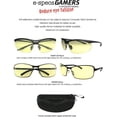 thumbnail image 3 of Evolution Eyes Advanced Full Rimmed Stainless Steel Video Gaming Glasses, Amber Tinted Lenses, 3 of 3