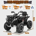 thumbnail image 3 of Joyracer ATV for Kids, 24 Volt Ride on Toys for Toddlers, 800W 4 Wheeler with 2 XL Seater, EVA Tires Power Car Wheels with Remote, Knee Pad, Music, Bluetooth, USB, Black, 3 of 12
