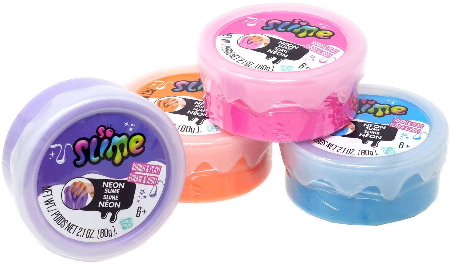 Canal Toys So Slime Stretchy Neon Slime, Orange, 2.1 oz