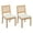 Beige, variant on Hassch Farmhouse Dining Chairs Set of 2, Accent Kitchen Side Chairs with Hand-Woven Rattan Backrest, Gray Linen Padded Seat, Sturdy Solid Wood Legs, for Living Space & Home Office