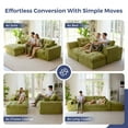 thumbnail image 5 of BYBYME Sofa Couch and Chaise Lounge,L Shaped Cloud-Plush Corduroy Boneless Floor Sofa Bed,Tufted Upholstered Sleeper Chair for Living Room,Green, 5 of 7