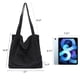 thumbnail image 3 of Bolso de mano de pana para mujer, bolsos de hombro de lona, ​​lindo bolso grande, súper resistente, suave y lavable con agua, 3 of 5