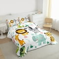 thumbnail image 3 of Feelyou Zoon Animal Child Full Size Comforter Sets, Lion Giraffe Elephant Bedding Comforter Set, Jungle Wildlife Reversible Bedding Sets, Breathable Home Decor, 3-Piece, 3 of 8