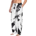 thumbnail image 6 of Logiee Monochrome Flying Ravens Print Pajama Pants for Men,Men’s Pajama Bottoms,Mens PJ Pants with Pockets & Button Fly-Small, 6 of 6
