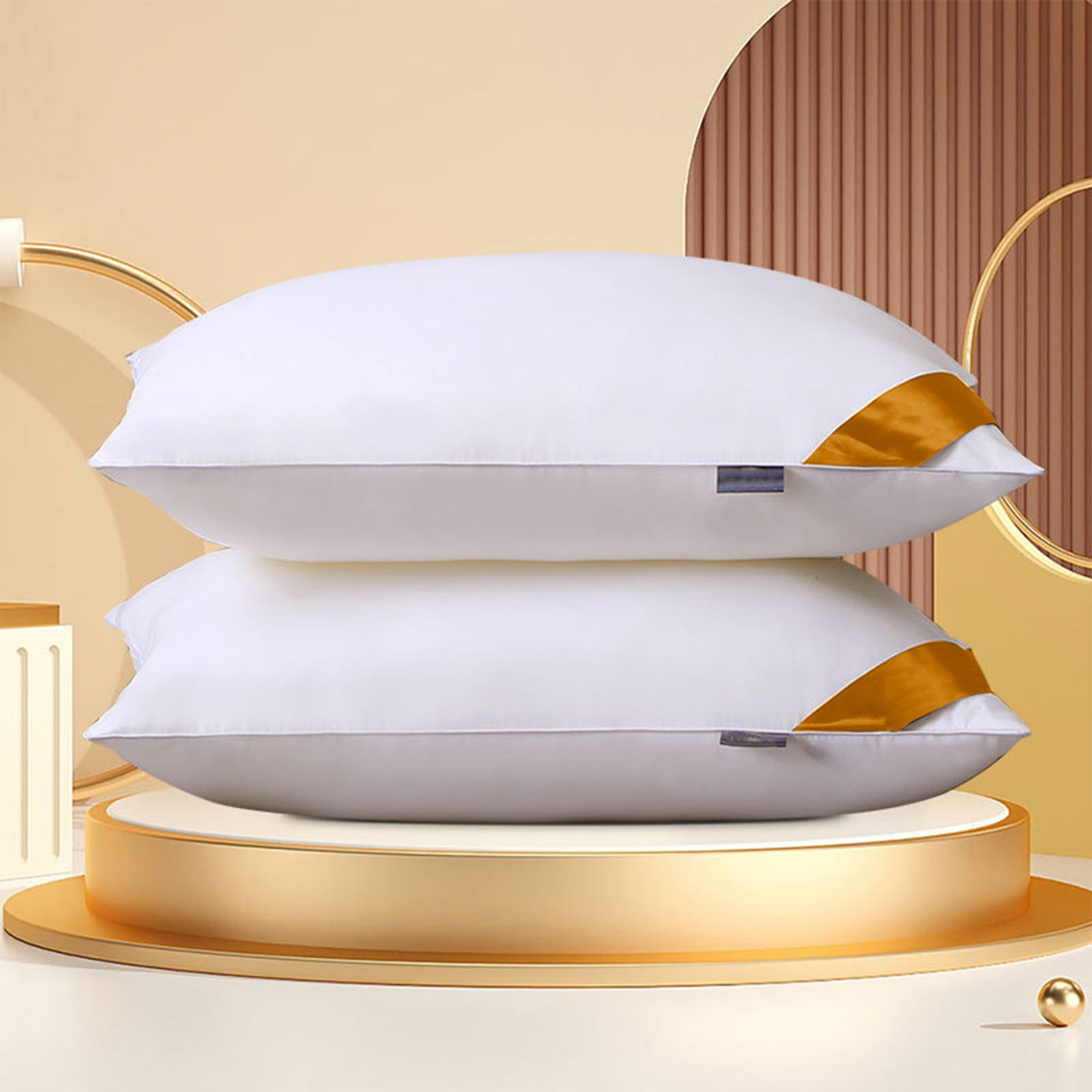 2 Pack Pillows Queen Size - Skin-friendly Cotton Fabric Hotel-grade Bed Pillows for Sleeping, Soft and Supportive Pillows for Side and Back Sleepers(White)