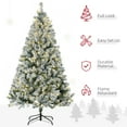 thumbnail image 4 of Christmas Trees HOMCOM 6ft Tall Prelit Artificial Christmas Tree Holiday Décor with 607 Snow Flocked Branches, 350 Warm White or Colorful LED Lights, Steel Base,Artificial Christmas Trees, 4 of 9
