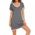 thumbnail image 4 of Pyjama d'Été pour Femmes Manches Courtes Col Cœur Pêche Robe de Nuit Décontractée Robe de Sommeil Ample Confortable Pyjama Robe de Maison Décontractée, 4 of 6