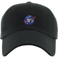 thumbnail image 3 of Spaceship Black Dad Hat Baseball Cap Polo Style Adjustable NASA Galaxy Alien UFO Face ET E.T. Saucer Rocket Planets Earth Mars Moon, 3 of 4