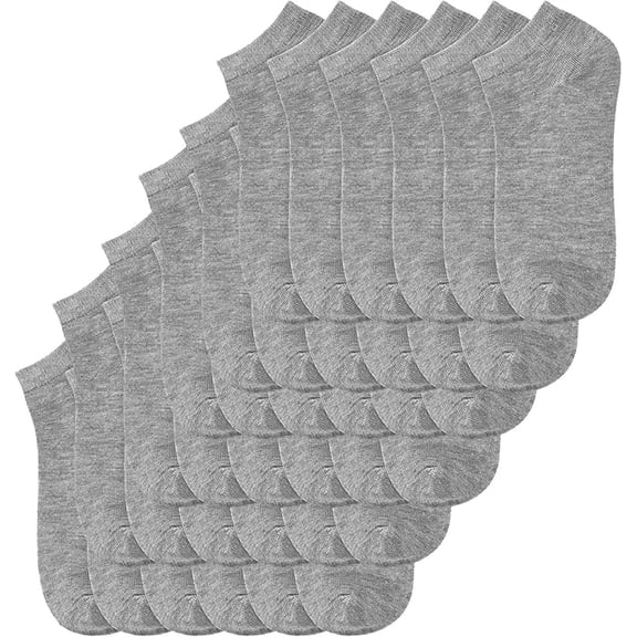 36 Pairs - Women's Socks - Ankle Cut, Low Cut, No Show, Footie, Casual Girls (Gray, Size 9-11)