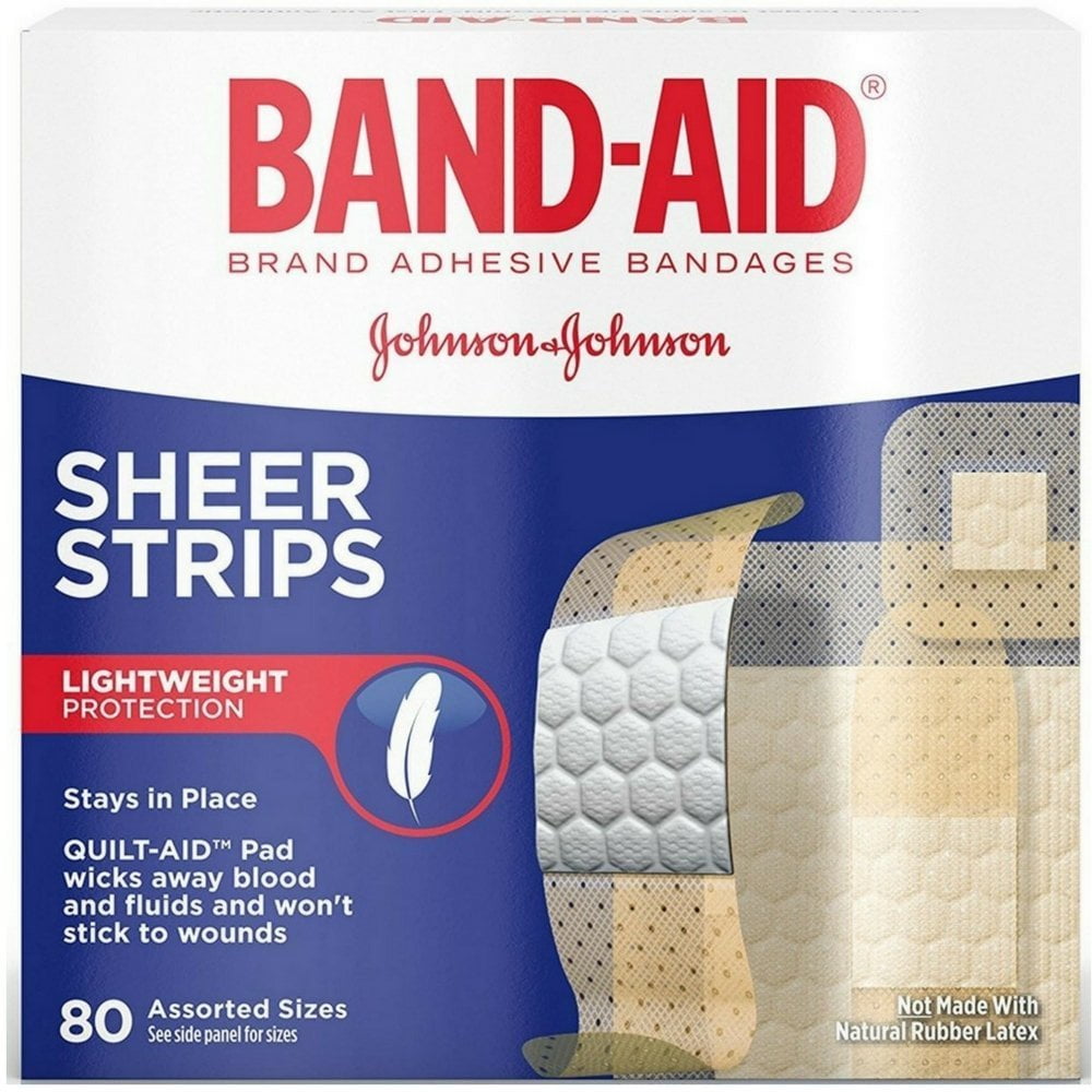 Band-Aid Tru-Stay Sheer Lightweight Protection Adhesive Bandages, 80ct