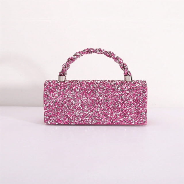 LNGOOR Fashionable And Delicate Rhinestone Decorated Clutch Bag With Handle And Shoulder Strap For Evening Tready Bride BagTready Bride Bag Perfect For Party Wedding Prom Dinner/Banquet