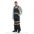 thumbnail image 3 of Juicy Trendz Men's Hi-Vis Safety Bib Overalls, Heavy Duty Workwear Dungaree, Reflective Stripes & Adjustable Straps Orange Dark-Blue W30-L30, 3 of 8