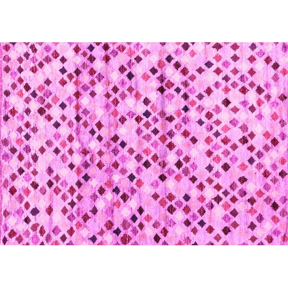 Ahgly Company Indoor Rectangle Abstract Pink Contemporary Area Rugs, 5' x 8'