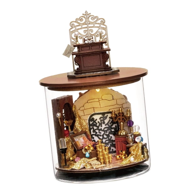 Casa de muñecas de madera Miniatura Botella de sueños Accesorios de decoración del hogar Rompecabezas 3D hecho a mano Estilo B