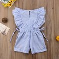 thumbnail image 4 of Newborn Kids Baby Girl Flower Stripe Ruffle Sleeveless Romper Embroidery Jumpsuit Outfits Clothes Summer(6-12Months), 4 of 8