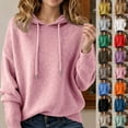 thumbnail image 5 of Letdown Long Sleeve Sweaters for Women Drawstring Hoodies Pullover Oversized Sweatshirts Spring Fall Solid Clothing Dressy Casual Soft (Purple, XL), 5 of 5