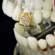 14K Gold Plated Diamond-Shape One Tooth Grillz Cap 1 Single Hip Hop Grill Slug