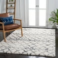 thumbnail image 3 of SAFAVIEH Fontana Shag Daniel Diamond Plush Area Rug, Ivory/Grey, 5'3" x 5'3" Square, 3 of 9