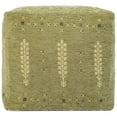 thumbnail image 2 of Ox Bay Verona Square Sage Green Geometric Indoor Pouf Ottoman, 18"H x 18"W, 2 of 8