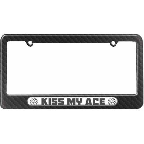 Volleyball Kiss My Ace, Sports License Plate Tag Frame, Multiple Colors