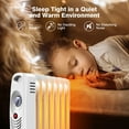 thumbnail image 5 of Spaco 700 W Portable Mini Electric Oil-Filled Radiator Heater, Oil Filled Radiator Heater,Portable Space Heater with Adjustable Thermostat, Overheat Protection, 5 of 7