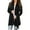 Black, variant on Women's Long Solid Color Cardigan with Abstract Jacquard Pattern Long Sleeve Fashion Asymmetrical Hem Casual Duster Light Green,XXL