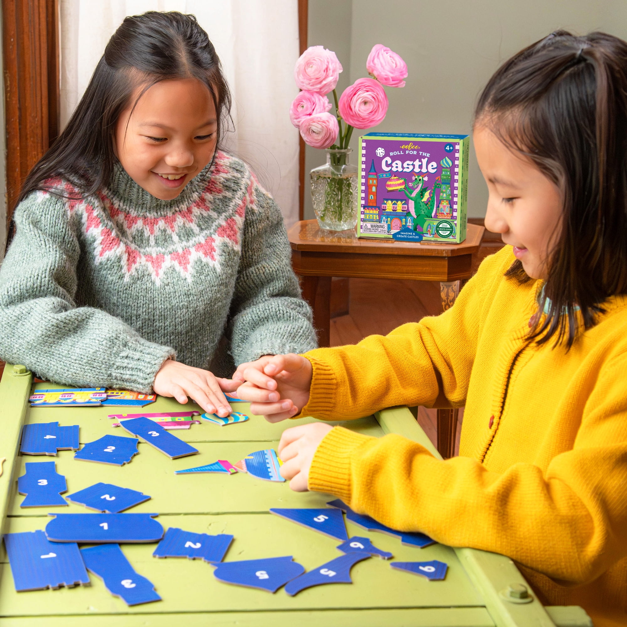 eeBoo Roll For The Castle Dice Game, Ages 4+, For 1-4 Players - Develops Matching Skills And Imaginative, Screen-Free Play, 10-15 Minute Playtime