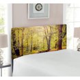 thumbnail image 2 of Forest Headboard, Picnic Table in the Forest Foliage Greenery Nature Theme Summer and Winter Theme, Upholstered Decorative Metal Bed Headboard with Memory Foam, Twin Size, Green Brown, by Ambesonne, 2 of 4