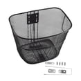 thumbnail image 3 of Cesta delantera de bicicleta Canasta de bicicleta Black 20/22/24/26 pulgadas Cesta de carga de metal universal pesado para comprar bicicleta plegable L con tirante largo, 3 of 8