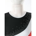 thumbnail image 5 of YEAHDOR Girls One Piece Gym Fitness Athletic Bodysuit Long Sleeve Rhinestone Ballet Dance Leotard Black&White 14, 5 of 7