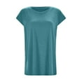 thumbnail image 4 of LIUJUNSHOP Women's Loose Fit Cap Sleeve Top, Comfort Crewneck Casual T-Shirt for Summer, 4 of 4