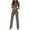 Khaki, variant on YOTMKGDO Jumpsuits for Women Houndstooth Jumpsuit Women Button Wear Sleeveless V-Neck Ladies Women's Jumpsuit, Sizes M-3XL