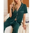 thumbnail image 3 of Ekouaer Womens Button-Down Pajama Set Soft Short Sleeve Sleepwear with Long Pants, 3 of 6