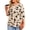 Apricot-Black Floral, variant on Fantaslook 3/4 Sleeve Plus Size Tops for Women Henley Neck Button Blouses Dressy Floral Tunic Work Shirts L-5XL