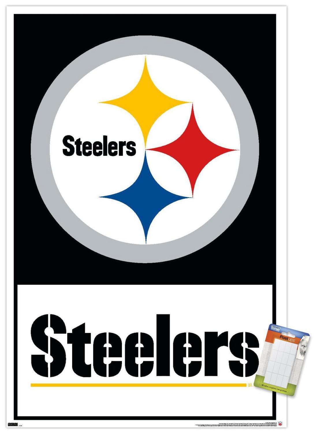 NFL Pittsburgh Steelers - Logo 21 Wall Poster, 22.375" x 34" Framed