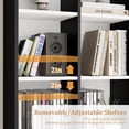 thumbnail image 6 of Hiphuta 2PCS 7-Tier Double Wide Media Tower Rack, 71 X 20 X 9 Inches CD DVD Slim Storage Cabinet with Adjustable Shelves, Tall Narrow Bookcase Sturdy Display Bookshelf for Home Office, Black & White, 6 of 7