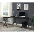 thumbnail image 2 of Bowery Hill Modern Wood/Metal L-Shaped Computer Desk in Black, 2 of 4