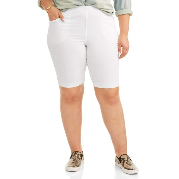 Just My Size Women's Plus Size 4 Pocket Pull on Bermuda Short - Walmart.com