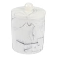 thumbnail image 2 of Caja de almacenamiento de palillos de dientes de vena de mármol de grado 1PC Caja de almacenamiento de hisopos de algodón con tapa, 2 of 6